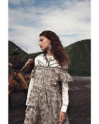 Free People Women's Bonita Floral Print Flutter Sleeve Midi Dress