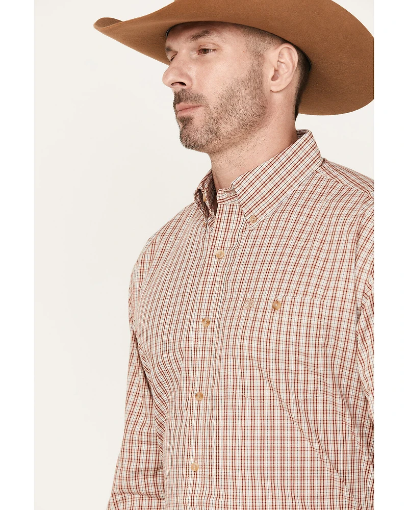 Wrangler Men's Classics Plaid Print Long Sleeve Button Down Western Shirt