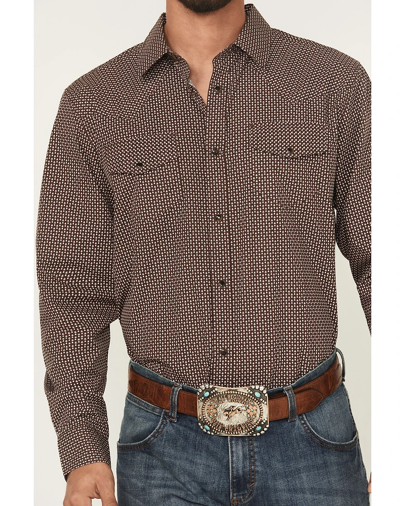 Gibson Trading Co Men's Mud Hole Geo Print Long Sleeve Snap Western Shirt