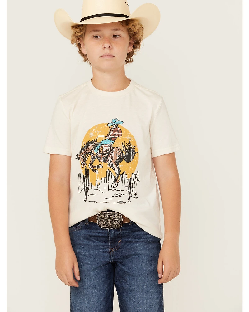 Rock & Roll Denim Boys' Bronco Short Sleeve Graphic Tee