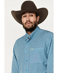 Cinch Men's ARENAFLEX® Geo Print Long Sleeve Button-Down Western Shirt