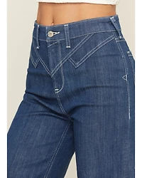 Ariat Women's Dark Wash Ultra High Rise Westie Yoke Wide Leg Stretch Denim Jeans