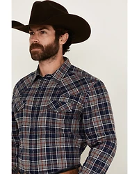 Cody James Men's Poker Plaid Print Long Sleeve Snap Western Shirt - Tall