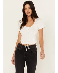 Wild Moss Women's Textured Corset Knit Top