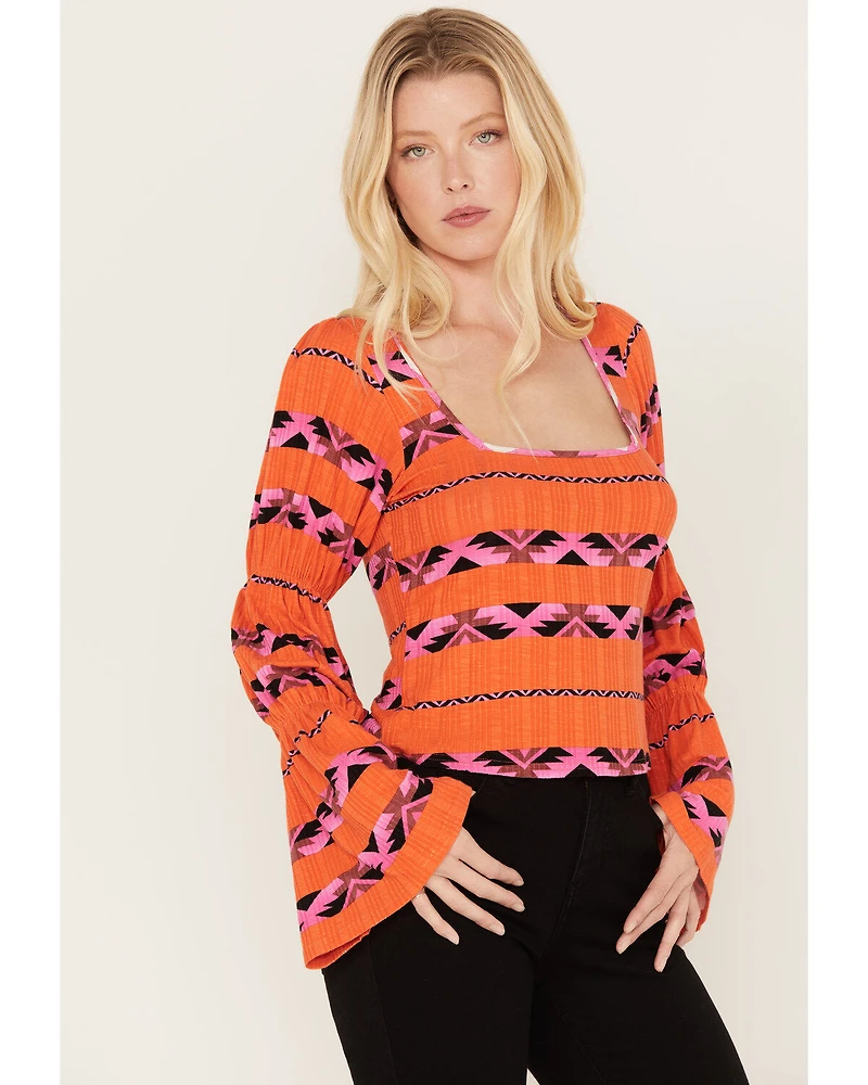 Wrangler Women's Southwestern Striped Long Sleeve Shirt