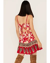 Band of the Free Women's Love Is All Around Floral Print Sleeveless Mini Dress