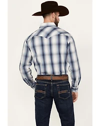 Panhandle Men's Plaid Print Long Sleeve Pearl Snap Performance Western Shirt