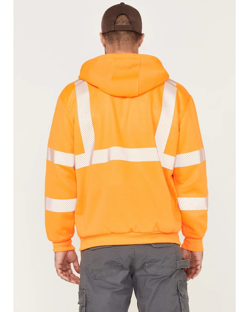 Carhartt Men's Hi-Vis Brite Orange Loose Fit Thermal Full-Zip Hooded Work Sweatshirt