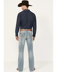 RANK 45® Men's Scoreline Wash Trigger Slim Bootcut 4-Way Performance Stretch Denim Jeans