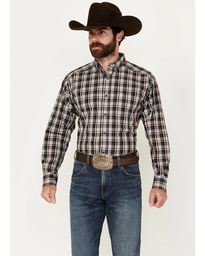 Ariat Men's Nathanael Plaid Print Long Sleeve Button-Down Performance Shirt