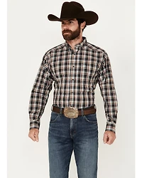 Ariat Men's Nathanael Plaid Print Long Sleeve Button-Down Performance Shirt