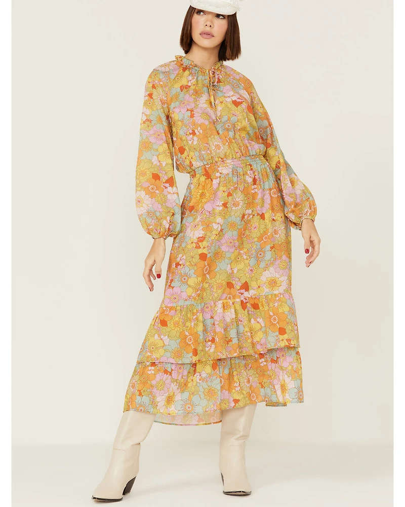 Show Me Your Mumu Women's Cait Midi Groovy Blooms Dress