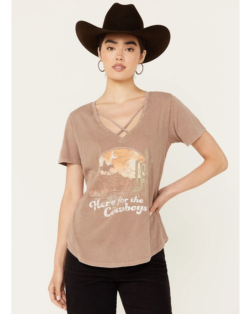 White Crow Women's Here For The Cowboys Short Sleeve Graphic Tee