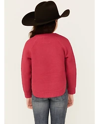 Cotton & Rye Girls' Horse Applique Round Bottom Sweater