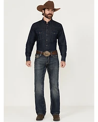 Rock & Roll Denim Men's Pistol Dark Wash Vintage Straight Rigid Jeans