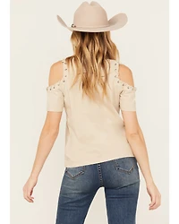 Shyanne Women's Cold Shoulder Steerhead Graphic Tee
