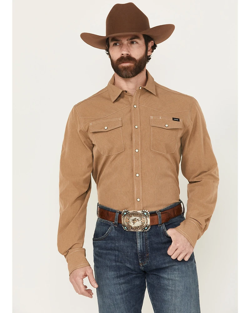 Cinch Men's Solid Long Sleeve Snap Western Performance Shirt