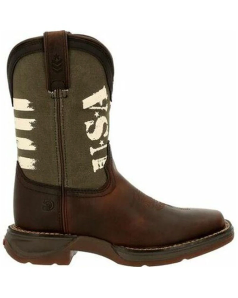 Durango Boys' Lil' Rebel USA Flag Western Boots - Broad Square Toe