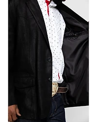 Cody James Men's Black Suede Blazer Jacket - Big & Tall