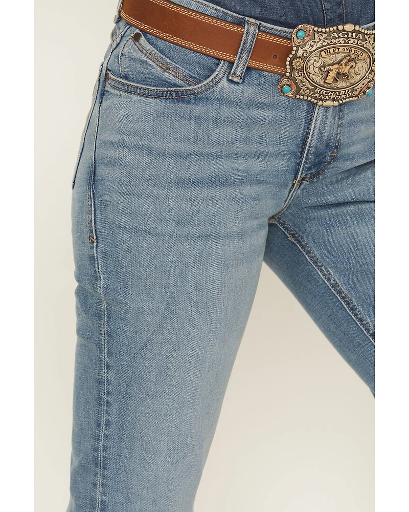 Wrangler Women's Medium Wash Mid Rise Willow Ultimate Riding Bootcut Stretch Denim Jeans