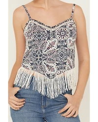 Idyllwind Women's Clemons Printed Studded Fringe Tank