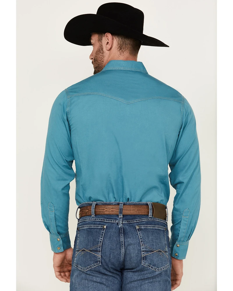 Wrangler Retro Men's Premium Solid Long Sleeve Snap Western Shirt