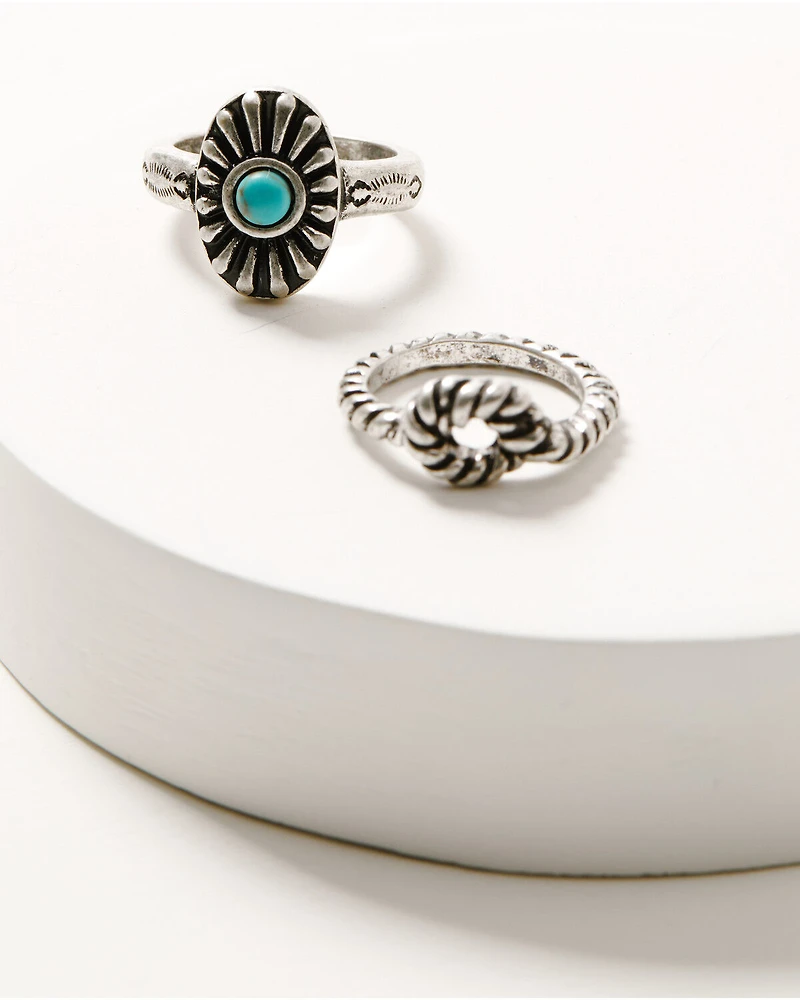 Shyanne Women's Rodeo Sunset Southwestern Concho Ring Set - 5 Piece