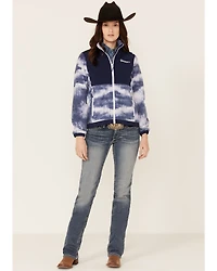 Hooey Women's Solid Print Color Block Zip-Front Tech Jacket