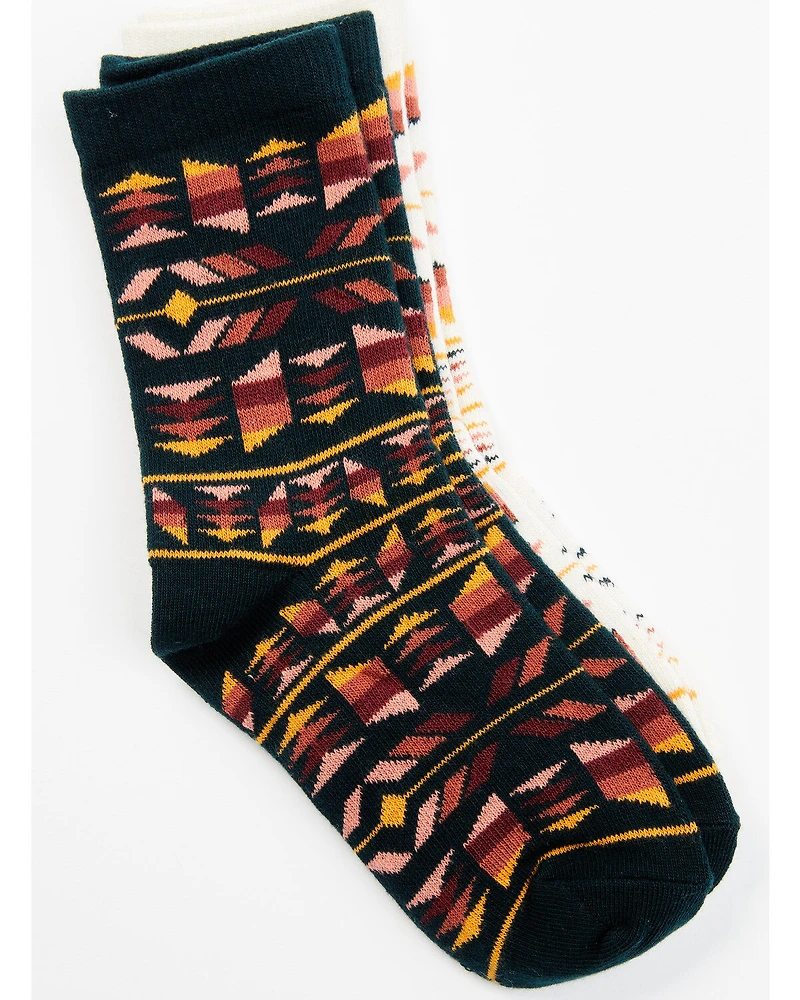 Shyanne Girls' Josie Southwestern Print Socks - 2 Pack