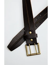 Brothers and Sons Men's Center Bump Double Prong Belt