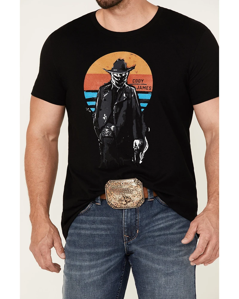 Cody James Men's Sunset Bandit Skull Graphic Short Sleeve T-Shirt