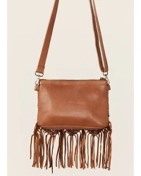 Shyanne Women's Western Heritage Woven Leather Fringe Crossbody Bag