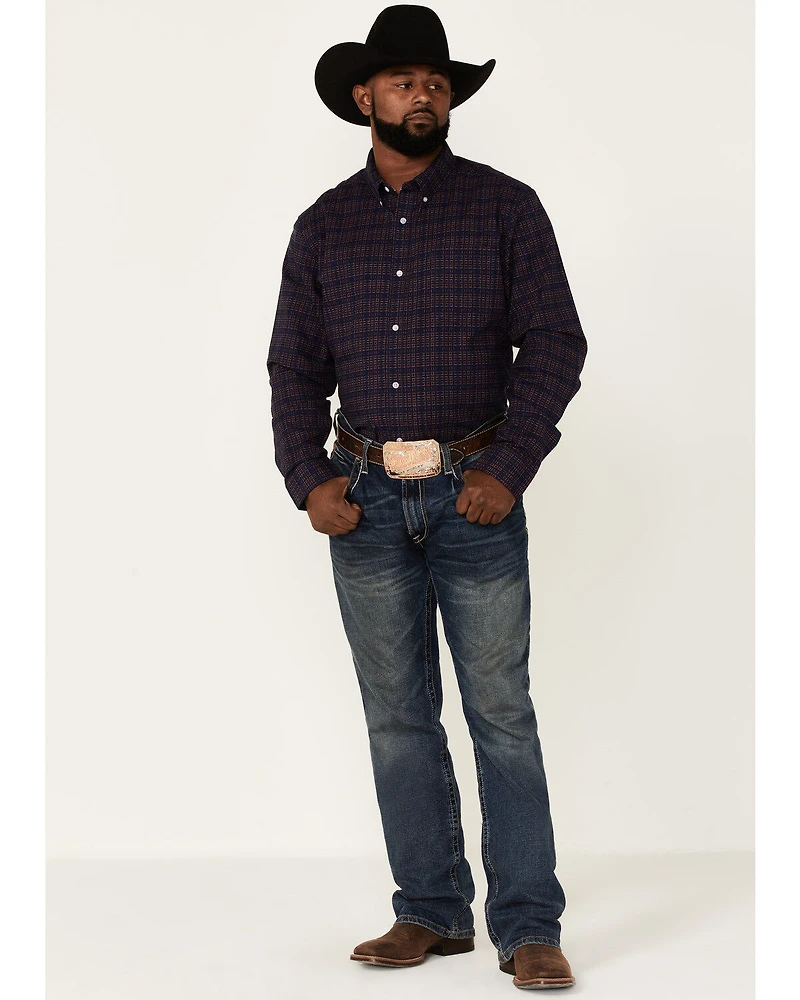 Cody James Core Brutus Dobby Geo Print Long Sleeve Button-Down Western Shirt