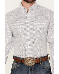 Wrangler Men's Geo Print Long Sleeve Button-Down Stretch Western Shirt