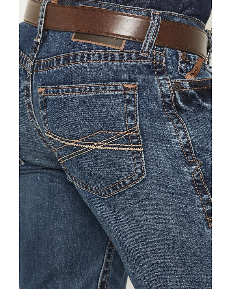 Ariat Men's M4 Newton Norwich Medium Wash Relaxed Straight Rigid Denim Jeans
