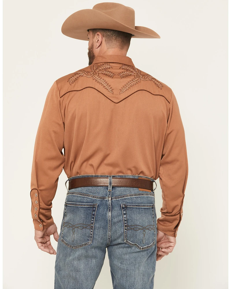 Scully Men's Embroidered Long Sleeve Snap Western Shirt - Big