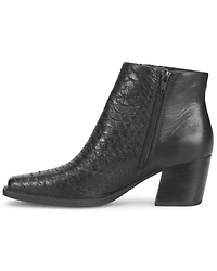 Born Women's Aiken Snakeskin Print Booties - Snip Toe
