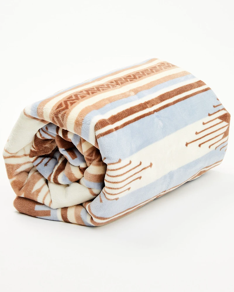 Boot Barn Southwestern Print Faux Fur Blanket