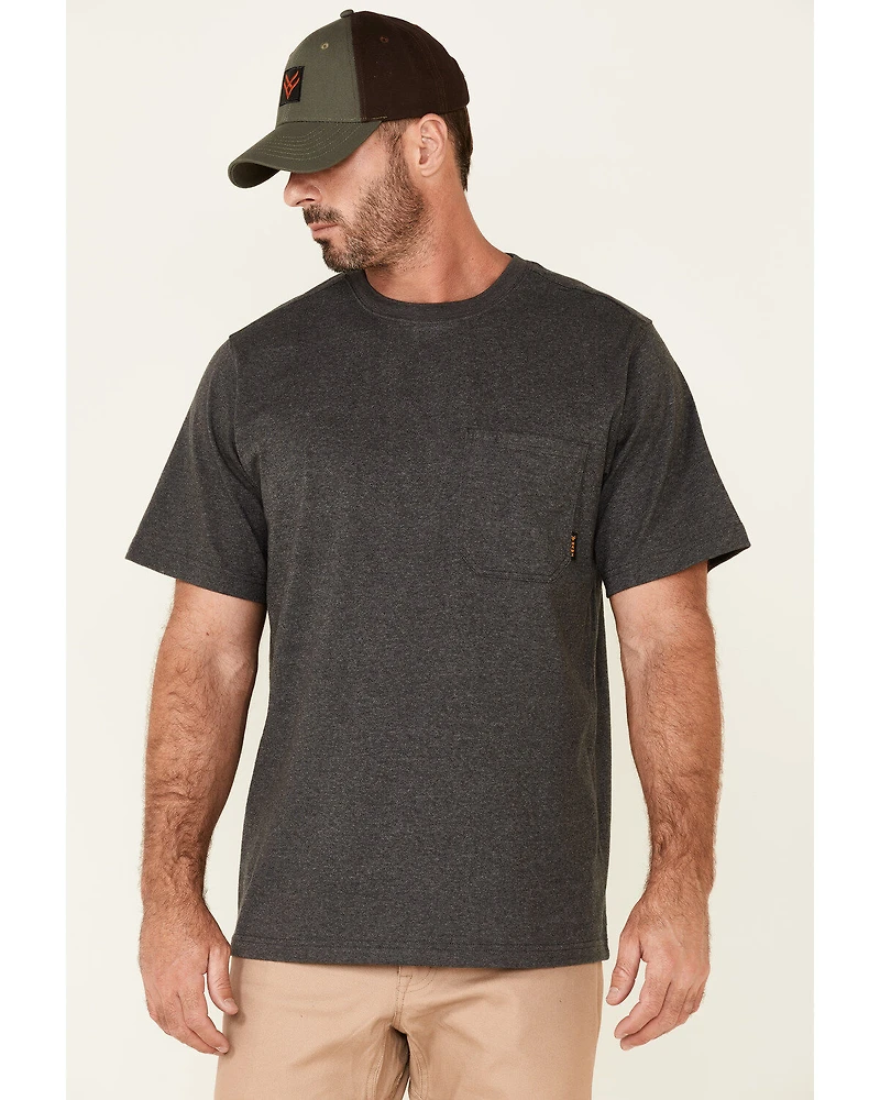 Hawx Men's Solid Charcoal Forge Short Sleeve Work Pocket T-Shirt - Tall