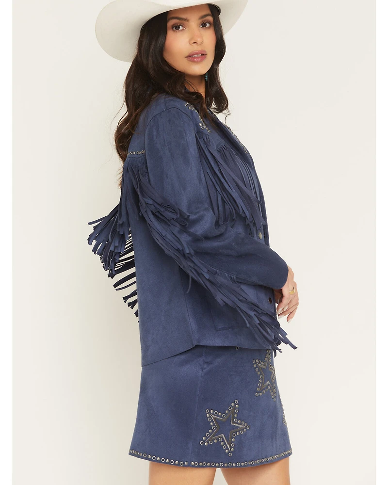 Idyllwind Women's Lonestar Fringe and Studded Faux Suede Jacket