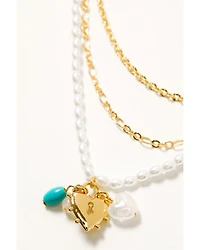 Shyanne Women's Pearl Cluster Charm Layered Necklace