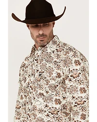 Cowboy Hardware Men's Peacock Paisley Print Long Sleeve Snap Western Shirt
