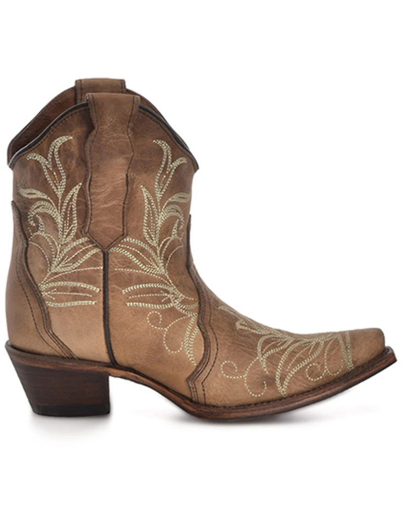 Circle G Women's Embroidered Ankle Booties - Snip Toe