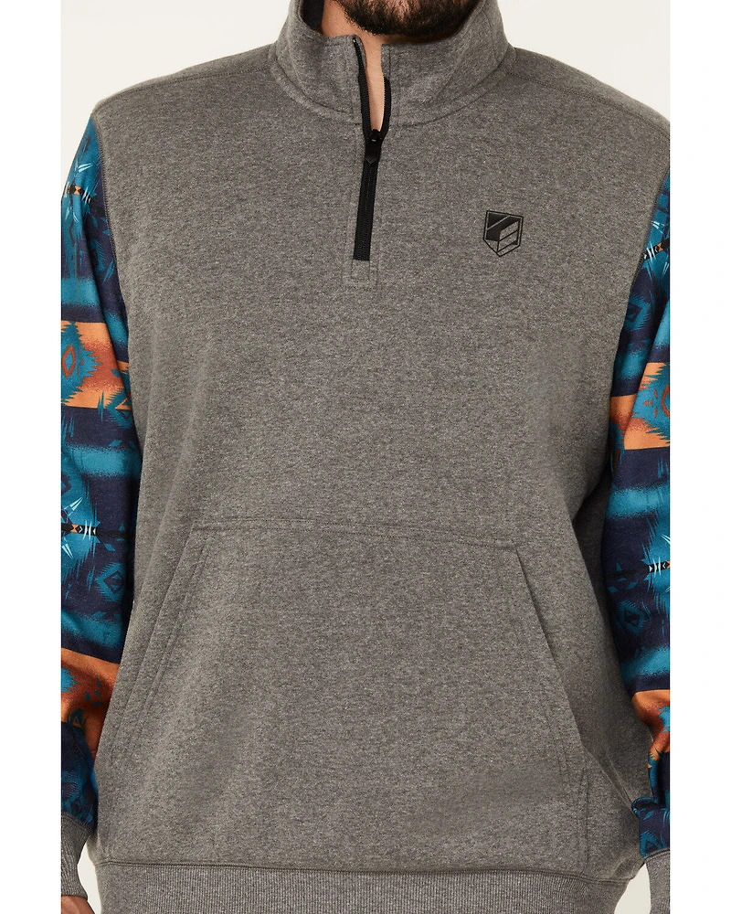 RANK 45® Men's Morocco Color Block 1/4 Zip Pullover