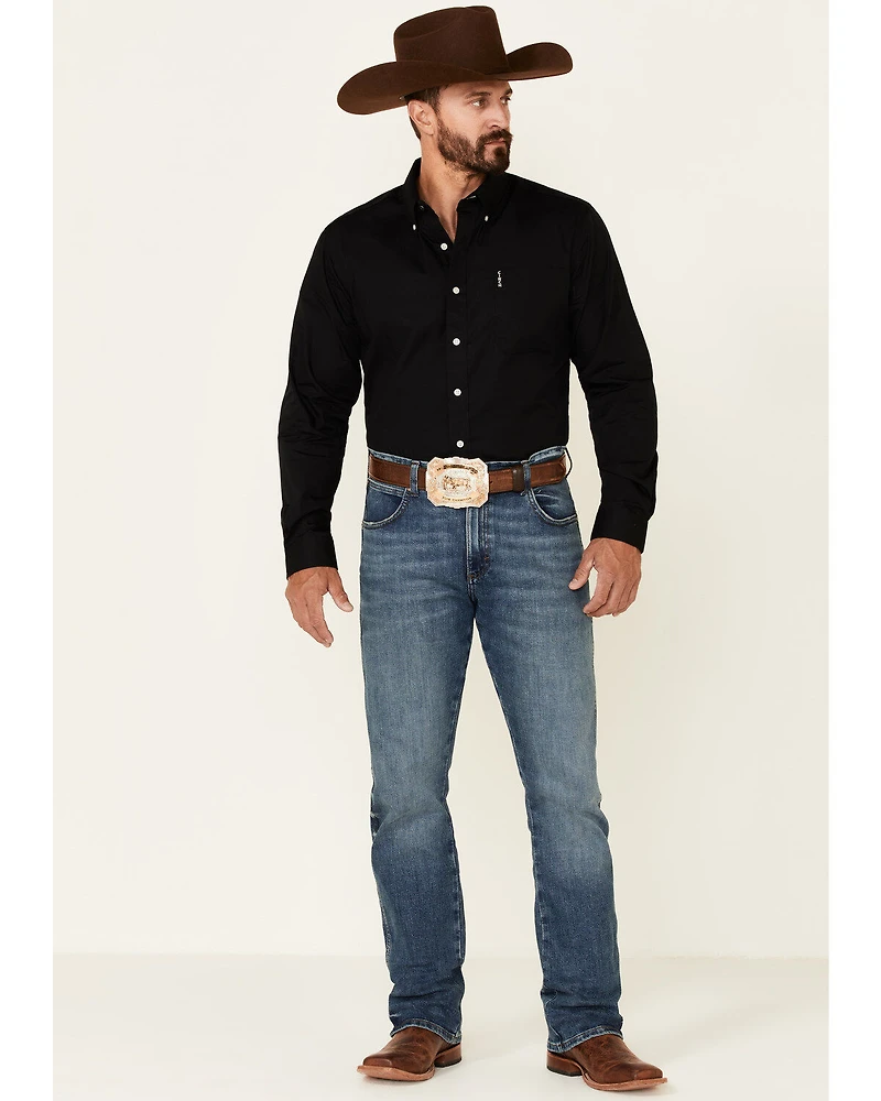 Cinch Men's Modern Fit Solid Long Sleeve Button-Down Western Shirt