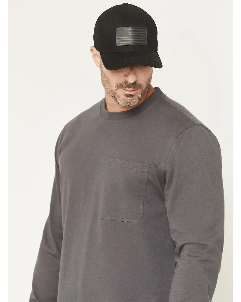 Hawx Men's Hawk Logo Long Sleeve Graphic Work T-Shirt