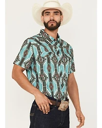 Rock & Roll Denim Men's Boot Barn Exclusive Tek Southwestern Short Sleeve Snap Stretch Western Shirt