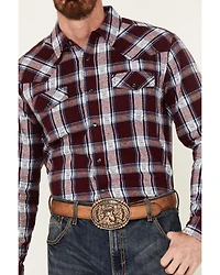 Cody James Men's Peace Treaty Plaid Print Long Sleeve Snap Flannel Shirt - Big