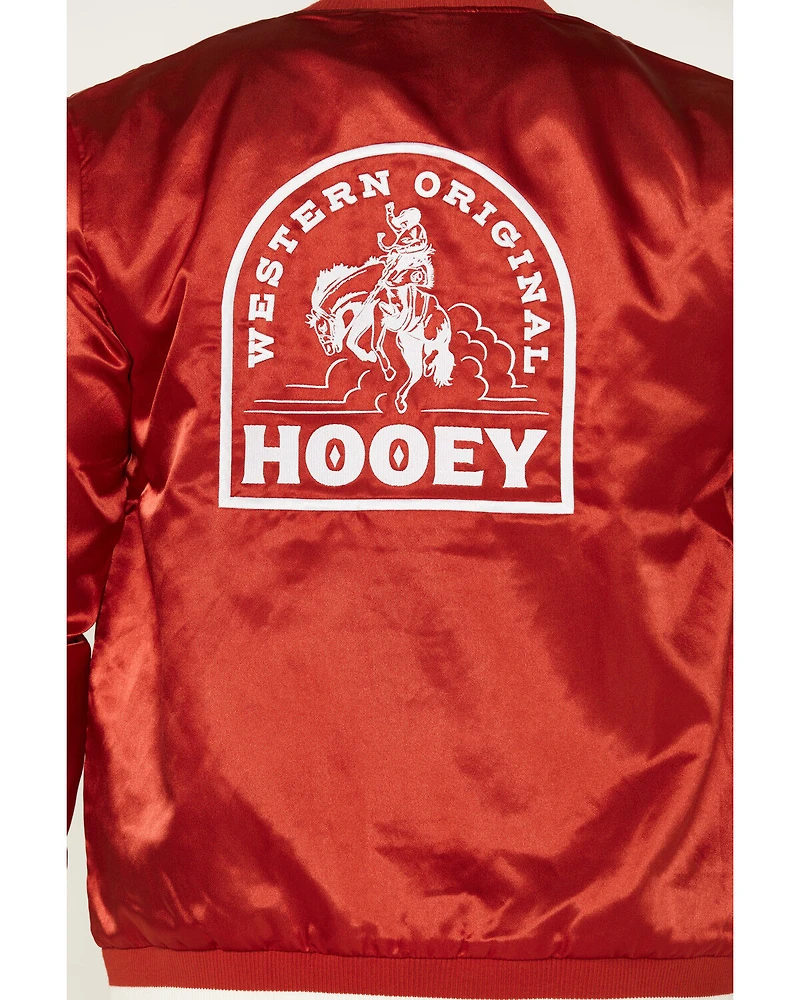Hooey Men's Logo Shiny Bomber Varsity Jacket