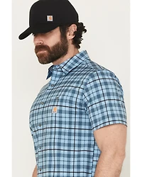 Carhartt Men's Force Sun Defender™ Relaxed Fit Lightweight Plaid Print Short Sleeve Button-Down Work Shirt